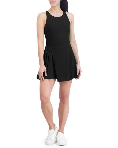 SAGE Collective Victory Asymmetric Pleated Workout Dress - Black