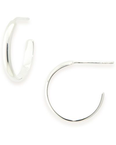 Madewell Delicate Collection Demi-fine Small Hoop Earrings - White