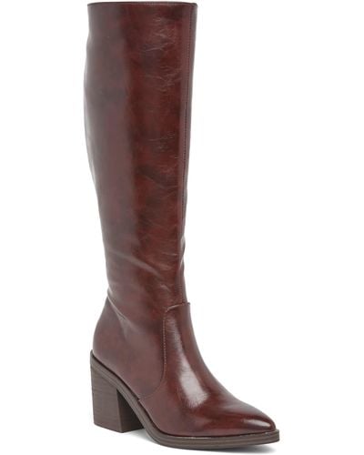 KATHLEEN Black Leather Knee High Boot  Women's Leather Boots – Steve Madden