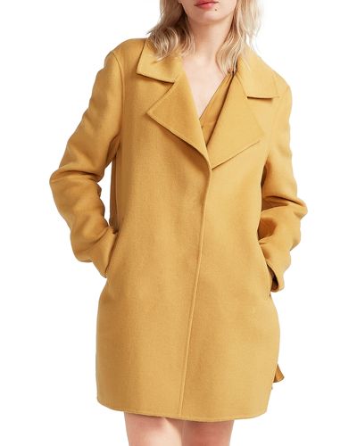 Belle & Bloom Oversize Wool Blend Coat - Yellow