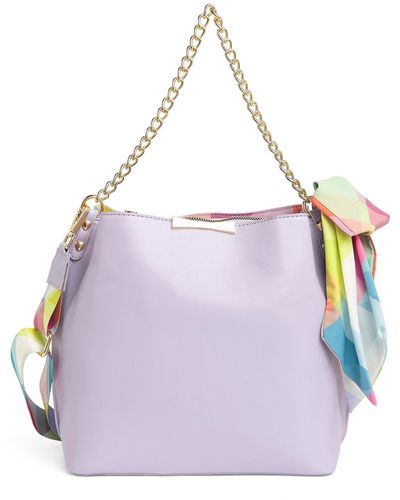 Betsey Johnson Triple Compartment Bucket Bag In Dark Lilac At Nordstrom Rack - Purple