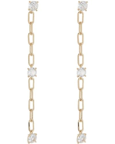 Nadri Zoe Cz Linear Chain Drop Earrings - White