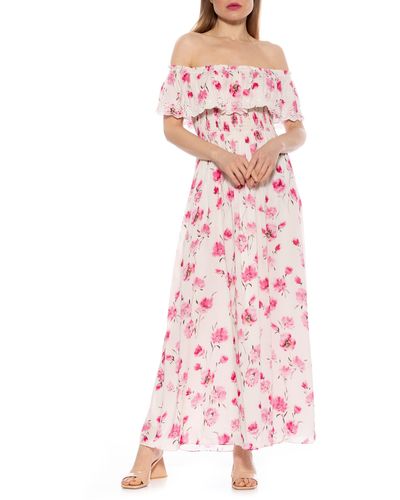 Alexia Admor Katya Off The Shoulder Maxi Dress - Pink