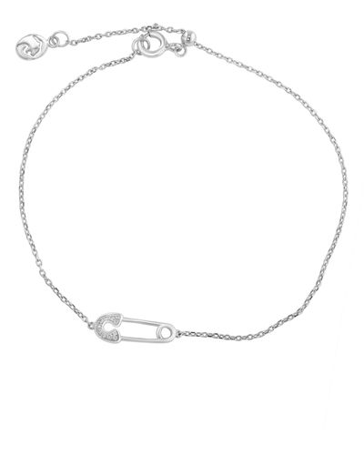 Effy Sterling Silver Pavé Diamond Safety Pin Bracelet - White