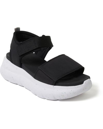 Dearfoams Odell Ankle Strap Platform Sandal - Black
