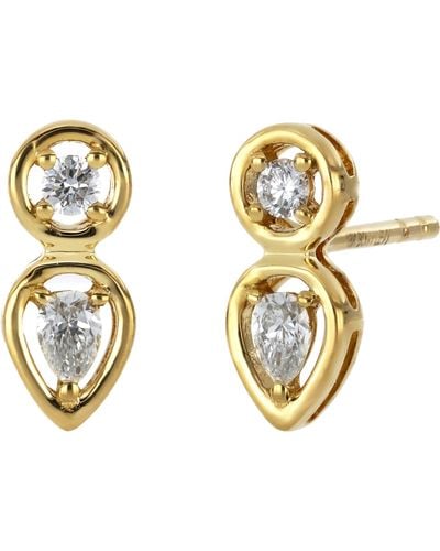 Bony Levy Florentine Diamond Stud Earrings - Metallic
