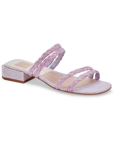 Dolce Vita Haize Raffia Strappy Slide Sandal - Pink