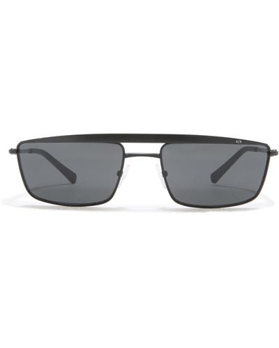 Armani Exchange 58mm Rectangle Sunglasses - Gray