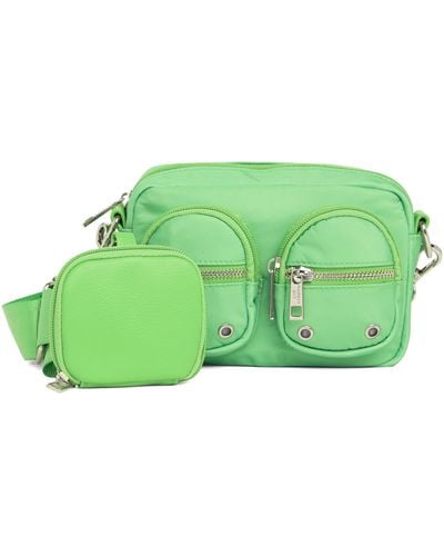 Madden Girl Nylon Camera Crossbody Bag With Pouch - Green