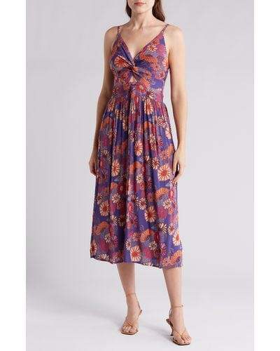 Angie Twist Front Maxi Dress - Red