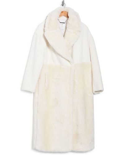 Ted Baker Emiliyy Mixed Faux Fur Coat In Ivory At Nordstrom Rack - White