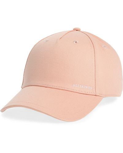 AllSaints Cotton Twill Baseball Cap - Pink