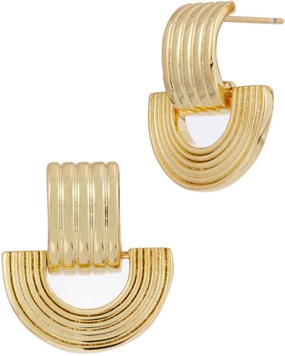 Savvy Cie Jewels Textured Drop Earrings - Metallic