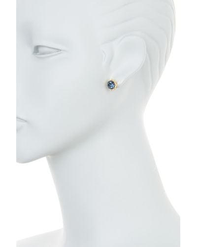 Kate Spade Gold-tone Bezel Set Crystal Stud Earrings - White