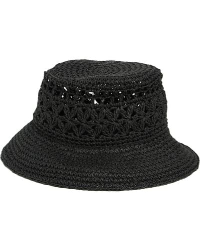 Nordstrom Crafted Weave Packable Bucket Hat - Black