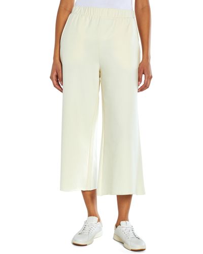 Three Dots Pull-on French Terry Crop Bootcut Pants - Natural