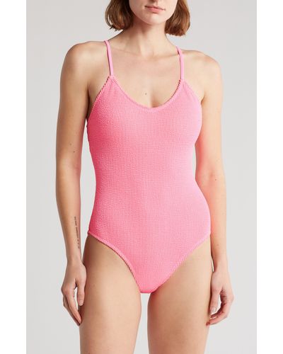 Cyn and Luca Tamia Pucker One-piece Swimsuit - Pink
