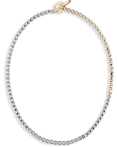 AllSaints Two-tone Box Chain Necklace - White