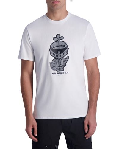Karl Lagerfeld Logo Cotton Graphic T-shirt - White