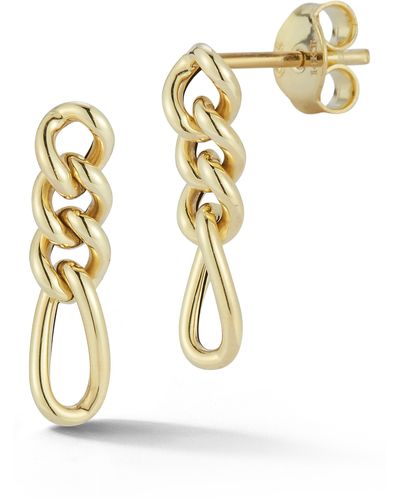 Ember Fine Jewelry 14k Yellow Gold Linear Chain Stud Earrings - Metallic