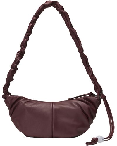 orYANY Kech Ruched Leather Sling Bag - Purple