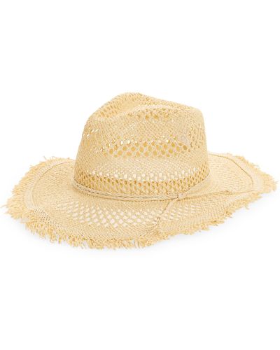 Treasure & Bond Frayed Straw Cowboy Hat - Natural