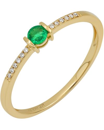 Bony Levy May Birthstone Emerald & Diamond Ring - Blue