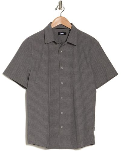 DKNY Ezra Short Sleeve Button-up Shirt - Gray
