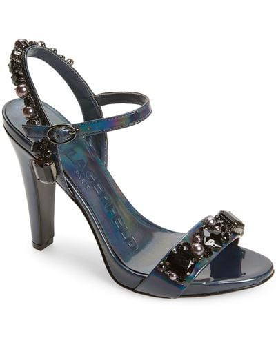 Karl Lagerfeld Claude Embellished Ankle Strap Sandal - Blue