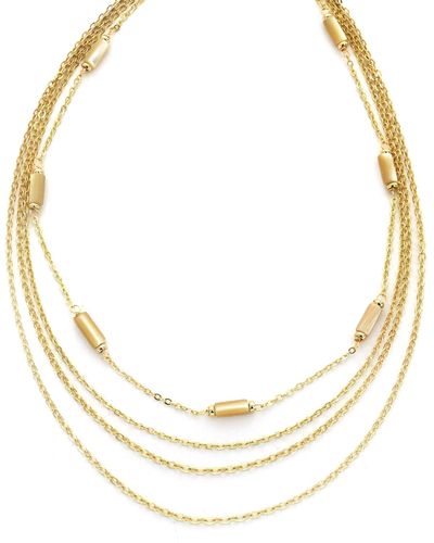 Panacea Cylinder Stone Layered Necklace - Metallic