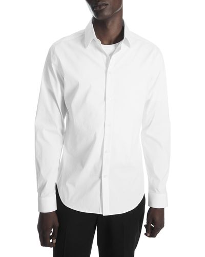 COS Slim Fit Stretch Poplin Button-up Shirt - White