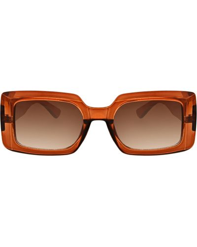 BCBGMAXAZRIA 52mm Rectangle Sunglasses - Brown