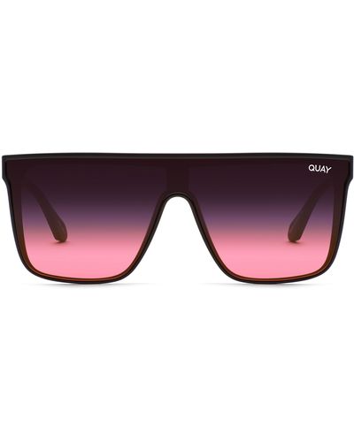 Quay Night Fall 52mm Gradient Flat Top Sunglasses - Red