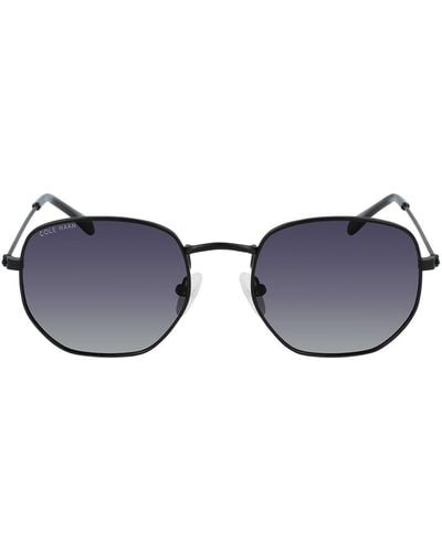 Cole Haan 51mm Angular Round Sunglasses - Black