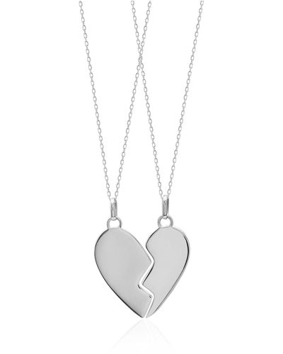 Gabi Rielle Bff Set Of Two Heart Necklaces - White