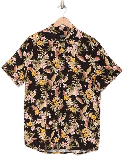 Slate & Stone Floral Print Short Sleeve Button-up Shirt - Multicolor