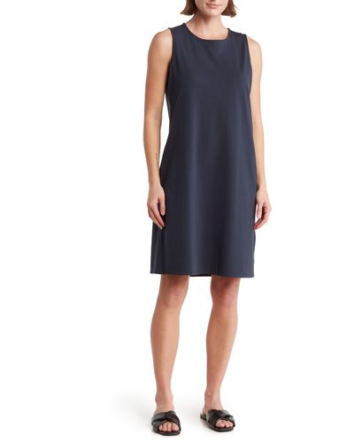 Eileen Fisher Crewneck Sleeveless Dress - Blue