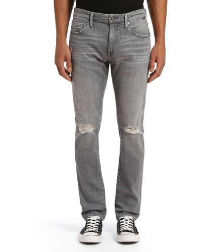 Mavi Jake Ripped Slim Fit Jeans - Gray
