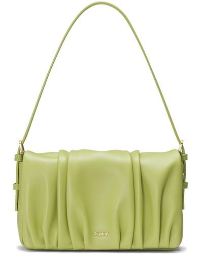 orYANY Bell Pleated Leather Shoulder Bag - Green
