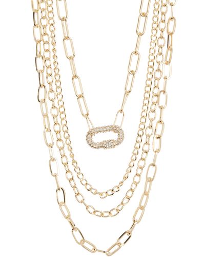Tasha Multi Layer Chain Link Necklace - White