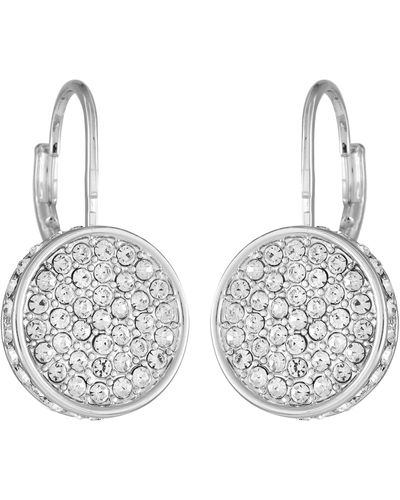 Vince Camuto Pavé Crystal Disc Lever Back Earrings - White