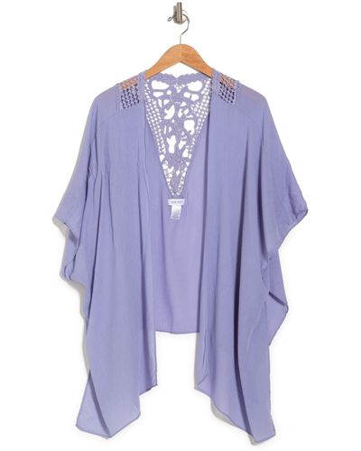 Nine West Lace Back Crinkle Cover-up In Periwinkle At Nordstrom Rack - Blue
