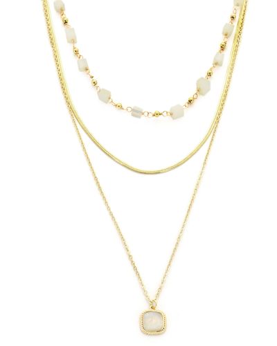 Panacea Triple Layer Necklace - White