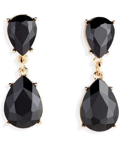 Nordstrom Double Drop Crystal Earrings - Black