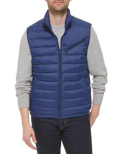 Cole Haan Quilted Puffer Vest - Blue