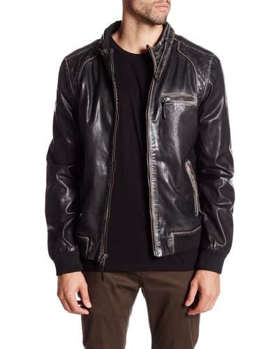Members Only Genuine Leather Vintage Iconic Jacket - Brown