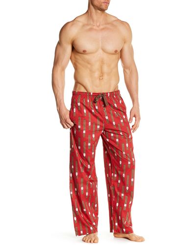 Pj Salvage Smoking Dog Cigar Pajama Pant - Red