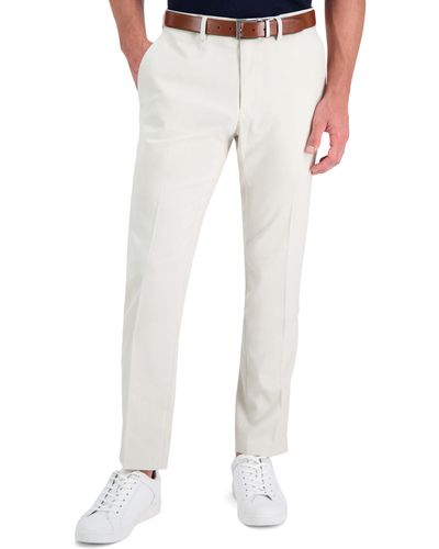 Kenneth Cole Sharkskin Slim Fit Stretch Dress Pant - White