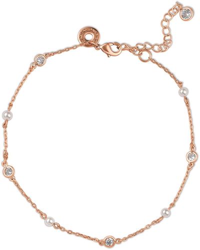 CZ by Kenneth Jay Lane Cz & Mother-of-pearl Station Anklet - White