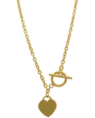 Adornia Water Resistant Heart Toggle Necklace - Yellow